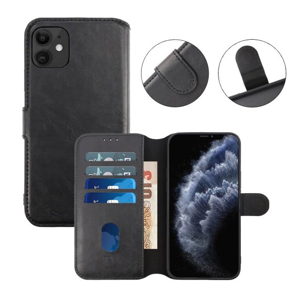 Rvelon iPhone 11 -suojakotelo magneettisella irrotettavalla kuorella, musta