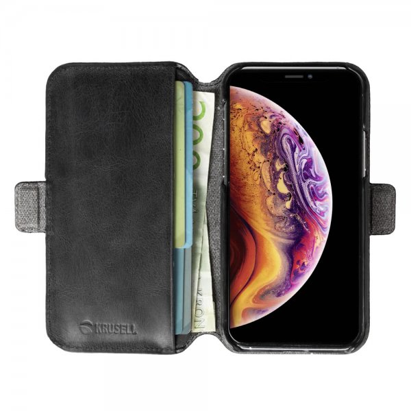 Krusell iPhone 11 Pro Suojakotelo Sunne PhoneWallet Vintage Black