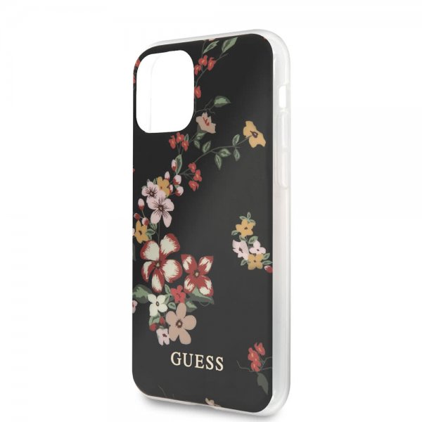 Guess iPhone 11 Pro Max Kuori Flower Edition N.4 Musta