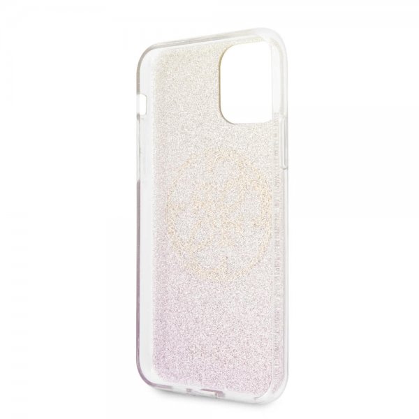 Guess iPhone 11 Pro Max -kuori, Glitter Circle, ruusukulta
