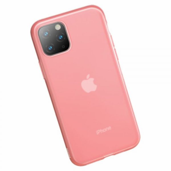Baseus iPhone 11 Pro Max -kuori, Jelly Liquid Silica Gel, vaaleanpunainen