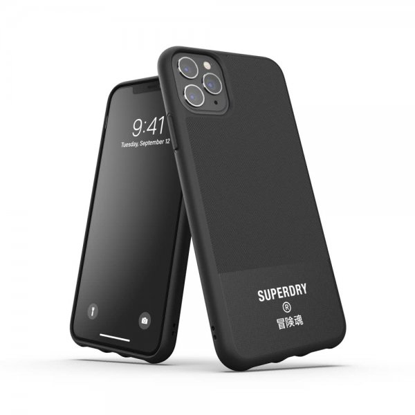 Superdry iPhone 11 Pro Max -kuori, muotoiltu, Canvas musta