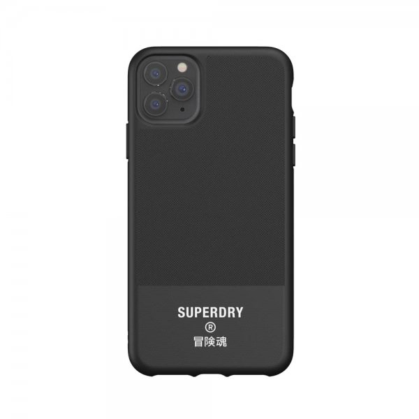 Superdry iPhone 11 Pro Max -kuori, muotoiltu, Canvas musta