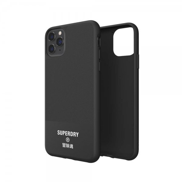 Superdry iPhone 11 Pro Max -kuori, muotoiltu, Canvas musta