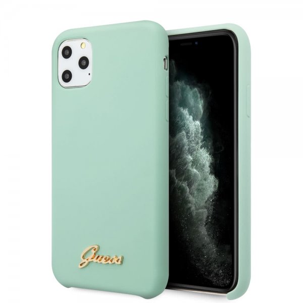 Guess iPhone 11 Pro Max -kuori silikoninen Vintage Green