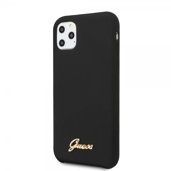 Guess iPhone 11 Pro Max -kuori silikoninen Vintage Cover, musta