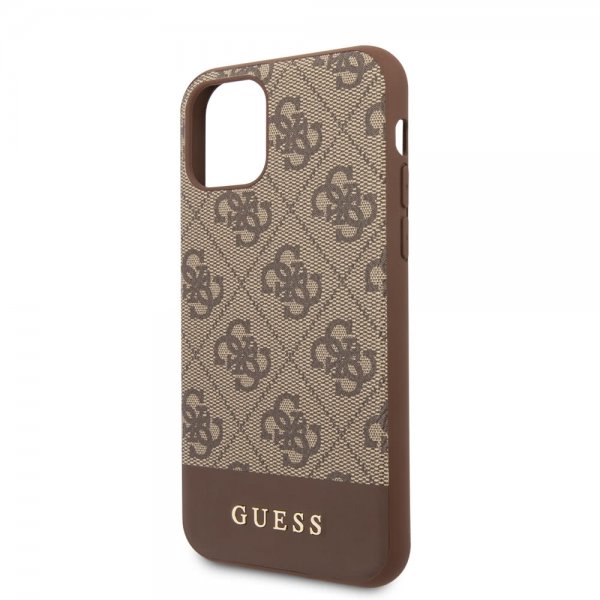 Guess iPhone 11 Pro Max Kuori Stripe Cover Ruskea