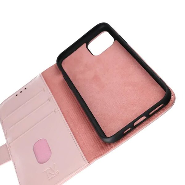 Rvelon iPhone 11 Pro -kotelo, aitoa nahkaa, pinkki