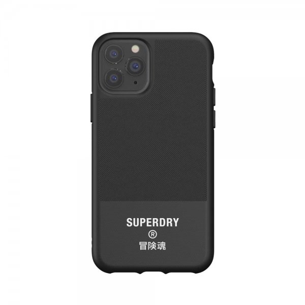 Superdry iPhone 11 Pro -suojakuori, muotoonvalettu, kangas, musta