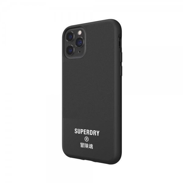 Superdry iPhone 11 Pro -suojakuori, muotoonvalettu, kangas, musta