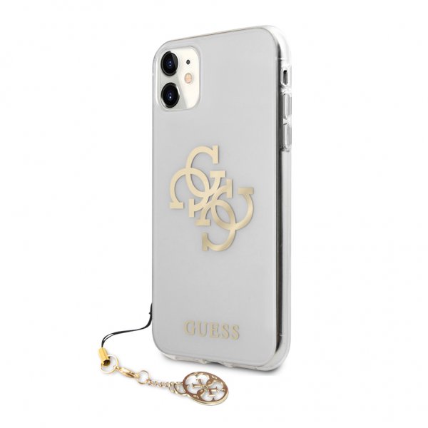 Guess iPhone 11 -kuori 4G Logo Kulta Läpinäkyvä