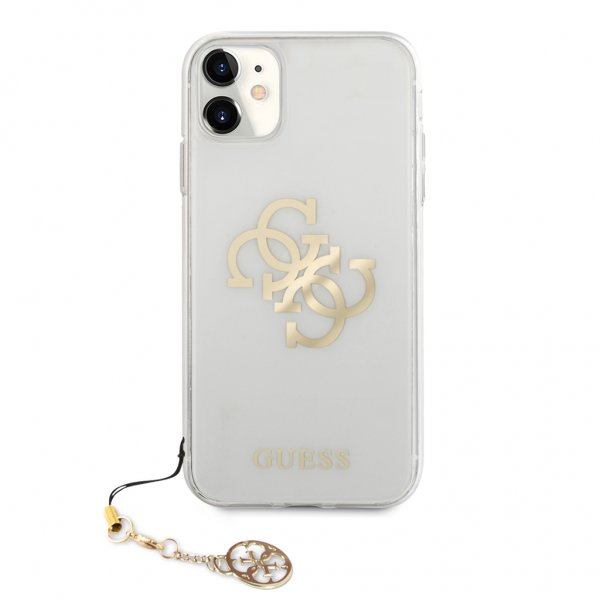 Guess iPhone 11 -kuori 4G Logo Kulta Läpinäkyvä
