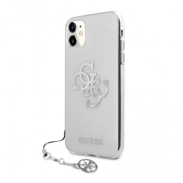 Guess iPhone 11 -kuori 4G Logo Silver Clear