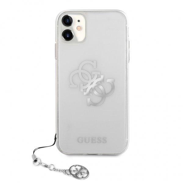 Guess iPhone 11 -kuori 4G Logo Silver Clear
