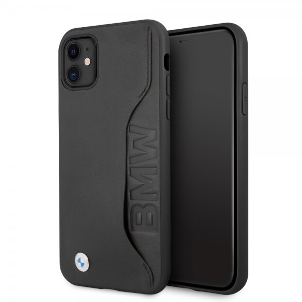 BMW iPhone 11 -suojakuori, korttipaikka, musta