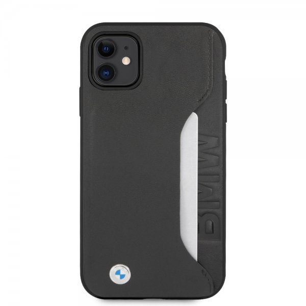 BMW iPhone 11 -suojakuori, korttipaikka, musta