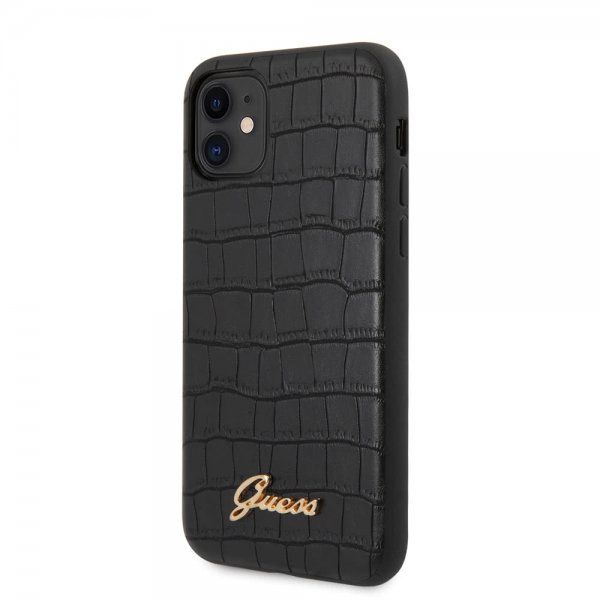 Guess iPhone 11 -suojakuori Croco, musta