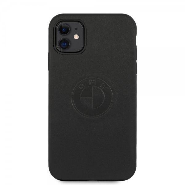 BMW iPhone 11 -suojakuori kohopainettu logo musta