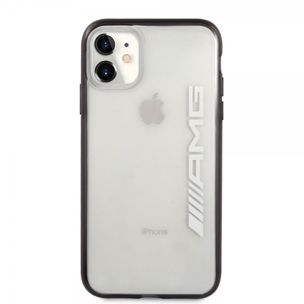 AMG iPhone 11 -suojakuori, metallimusta, läpinäkyvä