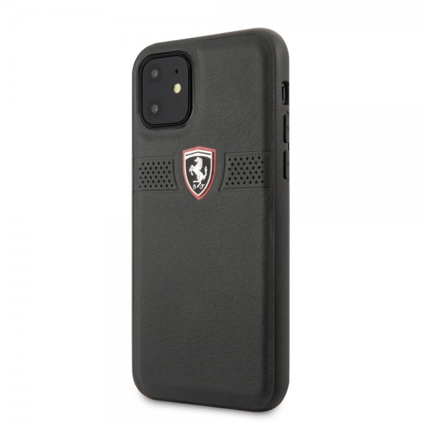 Ferrari iPhone 11 -suojakuori Off Track logolla, musta