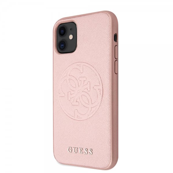 Guess iPhone 11 -suojakuori Saffiano Cover, ruusukulta