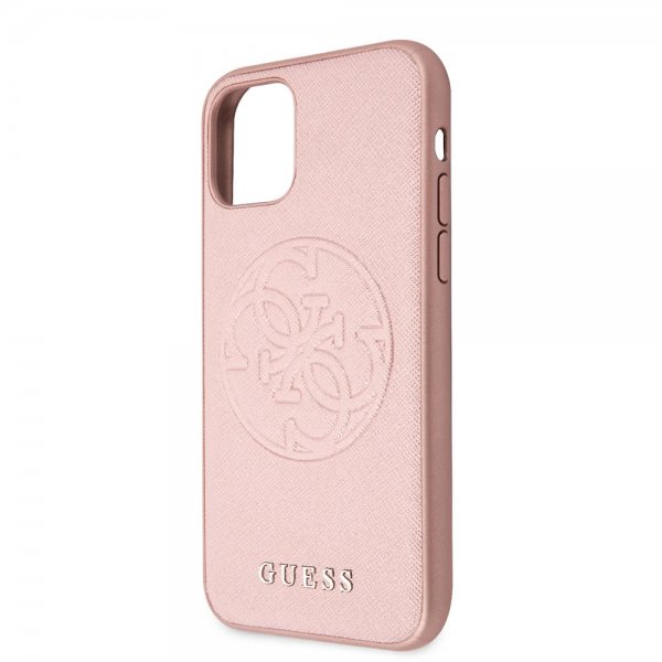 Guess iPhone 11 -suojakuori Saffiano Cover, ruusukulta
