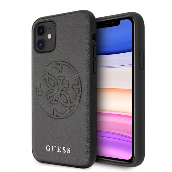 Guess iPhone 11 Kuoret Saffiano Cover Musta