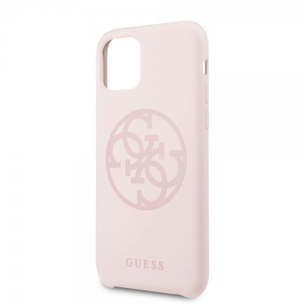 Guess iPhone 11 -suojakuori, sävynsävyinen vaaleanpunainen