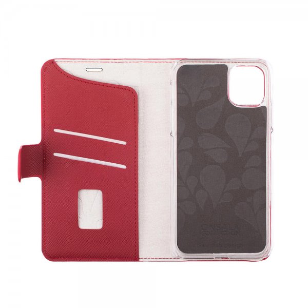 Onsala iPhone 12 Mini Suojakotelo Fashion Edition Irrotettava Kuori Saffiano Punainen