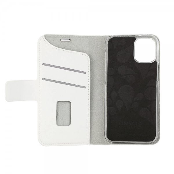Onsala iPhone 12 Mini Suojakotelo Fashion Edition Irrotettava Kuori Saffiano Valkoinen