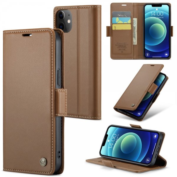 CaseMe iPhone 12/iPhone 12 Pro Kotelo 023 Series Ruskea