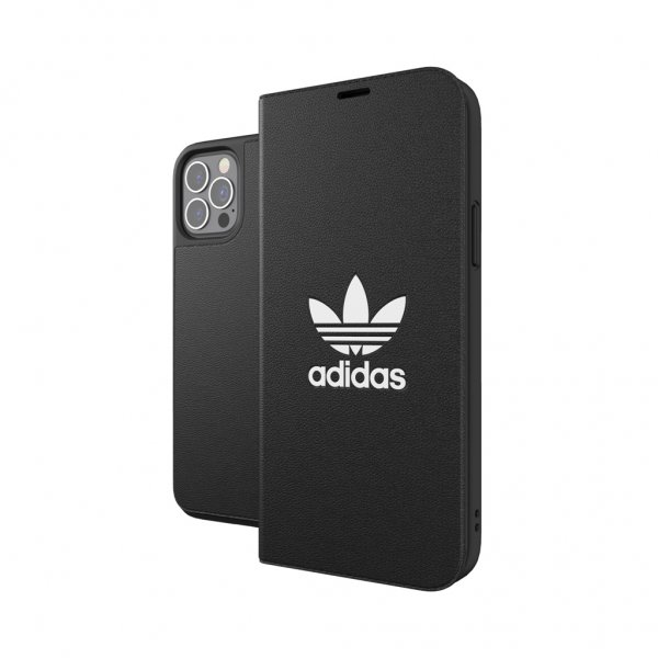 Adidas iPhone 12/iPhone 12 Pro Kotelo Booklet Case Basic Musta