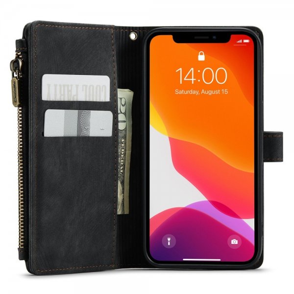 CaseMe iPhone 12/iPhone 12 Pro Kotelo C30 Sarja Musta