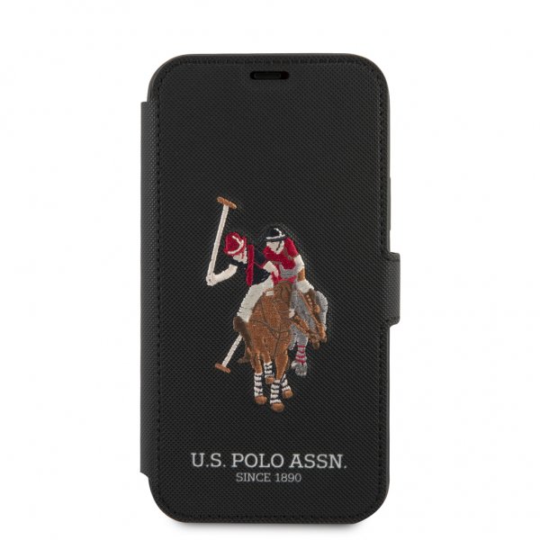 U.S. Polo iPhone 12/iPhone 12 Pro Kotelo Embroidery Musta