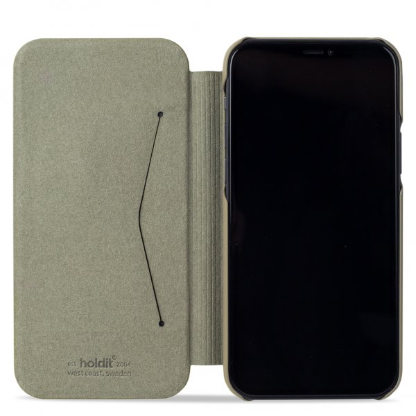 holdit iPhone 12/iPhone 12 Pro Kotelo SlimFlip Wallet Khaki Green