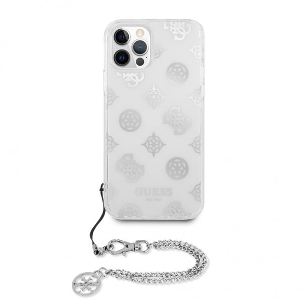 Guess iPhone 12/iPhone 12 Pro Suojakuori Chain Peony Silver