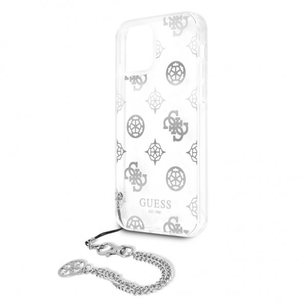Guess iPhone 12/iPhone 12 Pro Suojakuori Chain Peony Silver