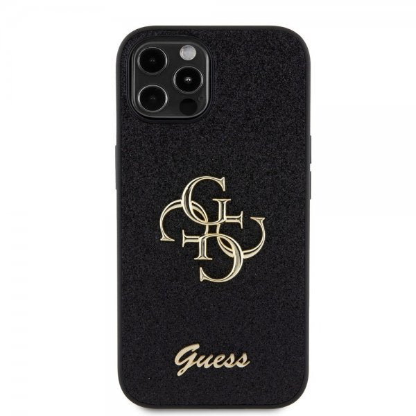 Guess iPhone 12/iPhone 12 Pro Kuoret Fixed Glitter Musta