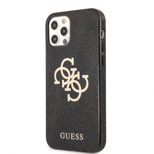Guess iPhone 12/iPhone 12 Pro Kuori Täysin Glitter Musta