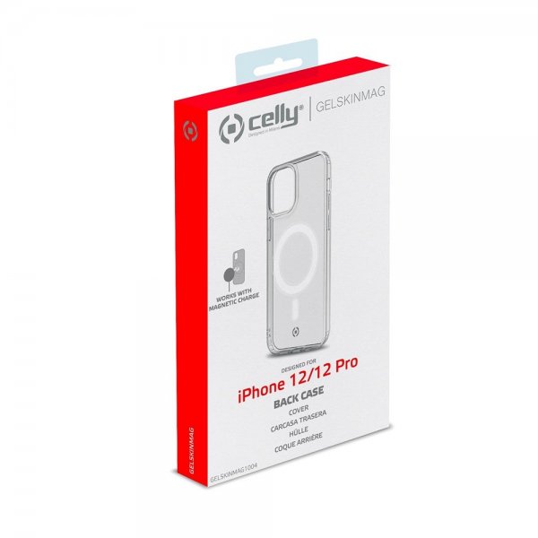 Celly iPhone 12/iPhone 12 Pro -suojakuori GELSKINMAG MagSafe läpinäkyvä