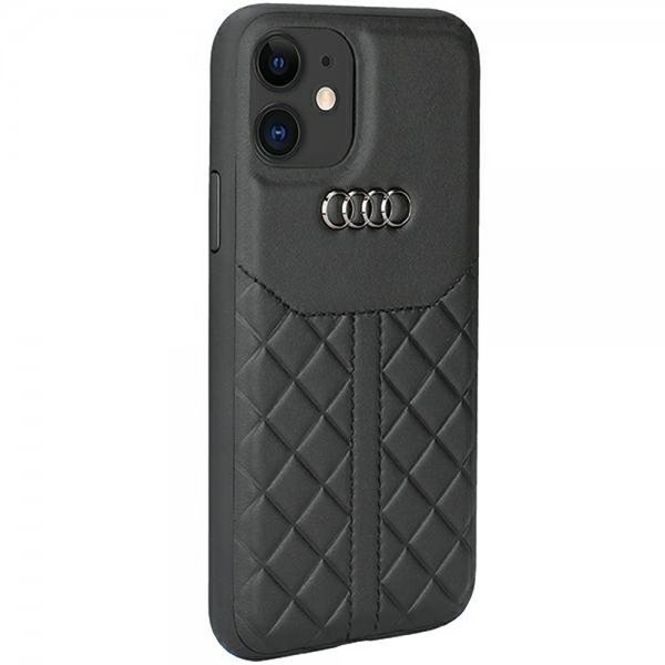 Audi iPhone 12/iPhone 12 Pro Kotelo, Aito Nahka, Musta