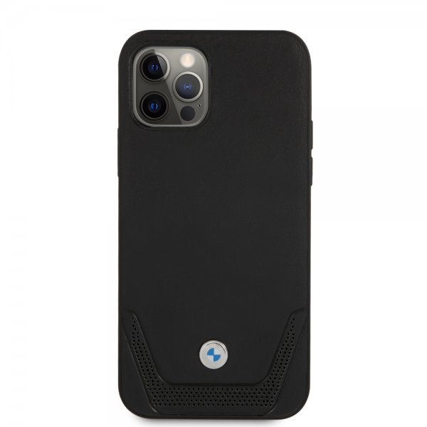 BMW iPhone 12/iPhone 12 Pro -kuoret, rei'itetty, musta