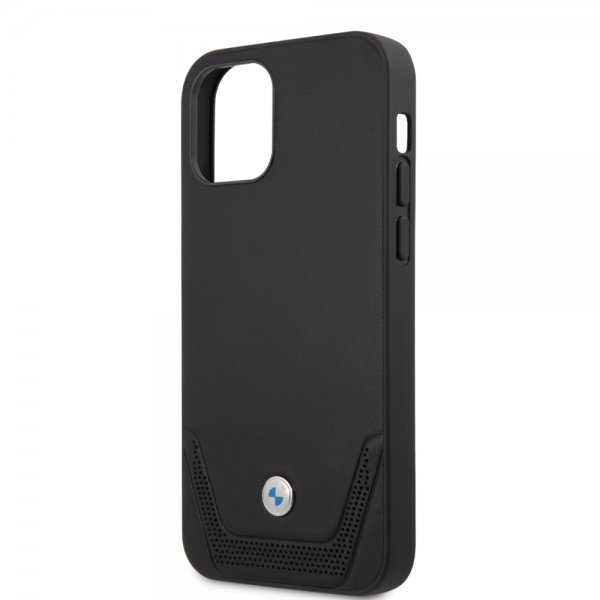 BMW iPhone 12/iPhone 12 Pro -kuoret, rei'itetty, musta