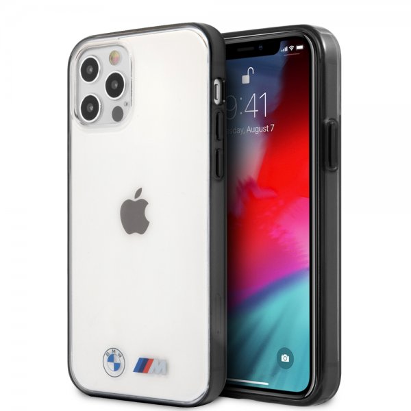 BMW iPhone 12/iPhone 12 Pro Kuori Metallinen Musta Läpinäkyvä
