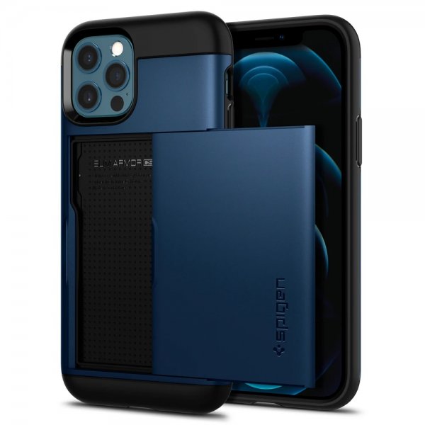 Spigen iPhone 12/iPhone 12 Pro Kuori Slim Armor CS Navy Blue