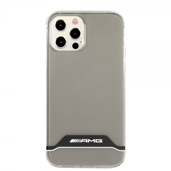 AMG iPhone 12/iPhone 12 Pro Suojakuori Stripes Horizontal Läpinäkyvä Musta