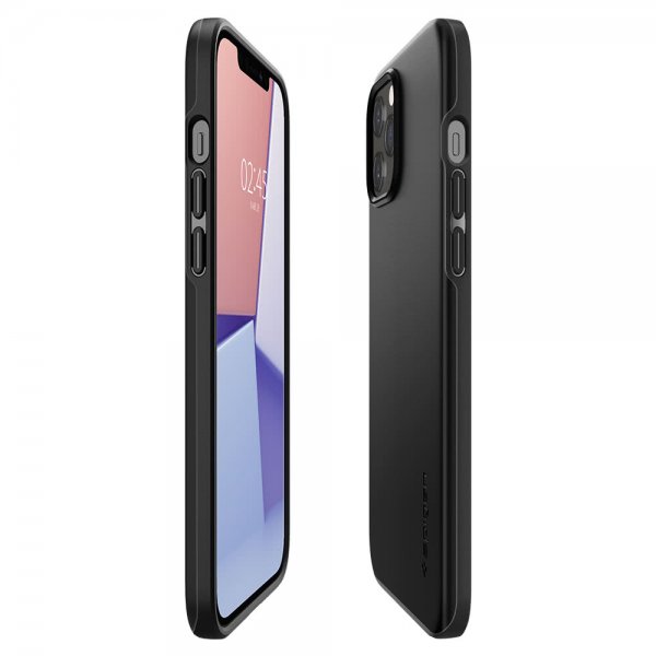 Spigen iPhone 12/iPhone 12 Pro Kuori Thin Fit Musta