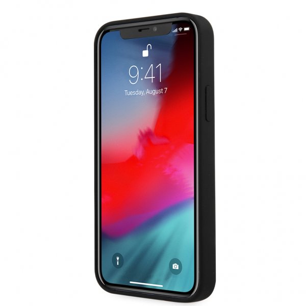 Guess iPhone 12/iPhone 12 Pro Vintage Silikonikuori Musta