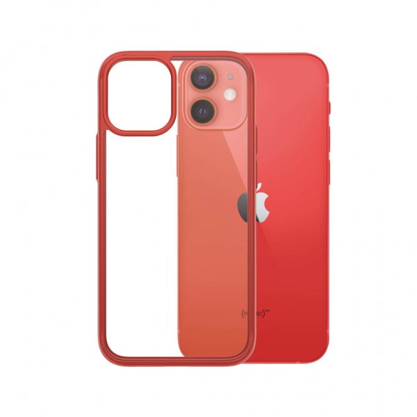 PanzerGlass iPhone 12 Mini ClearCase Color -suojakuori, mandariininpunainen