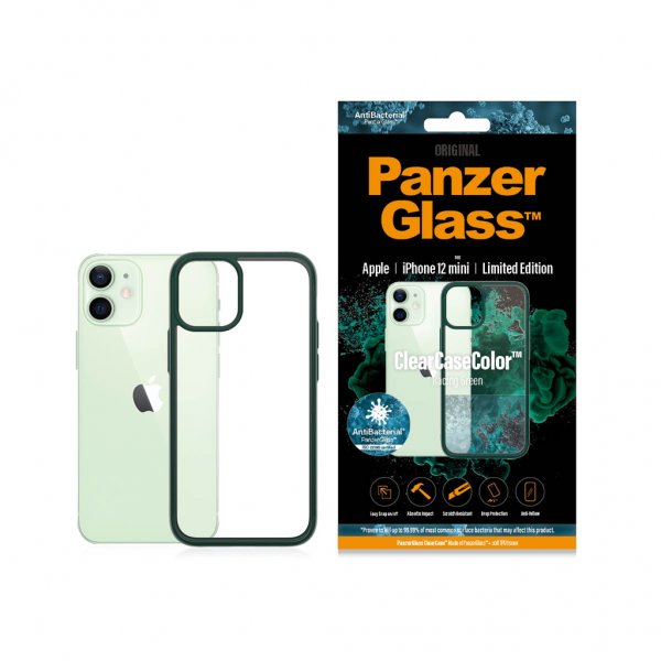 PanzerGlass iPhone 12 Mini ClearCase Color -suojakuori, Racing Green